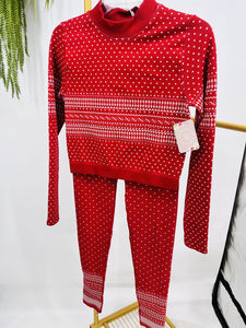 (M) Fabletics Red Print Set Women's
