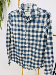 (S) American Eagle Blue Plaid Shirt Mens