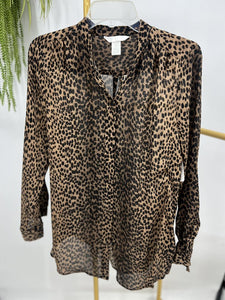 (S) H&M Leopard Butto Up Tunic