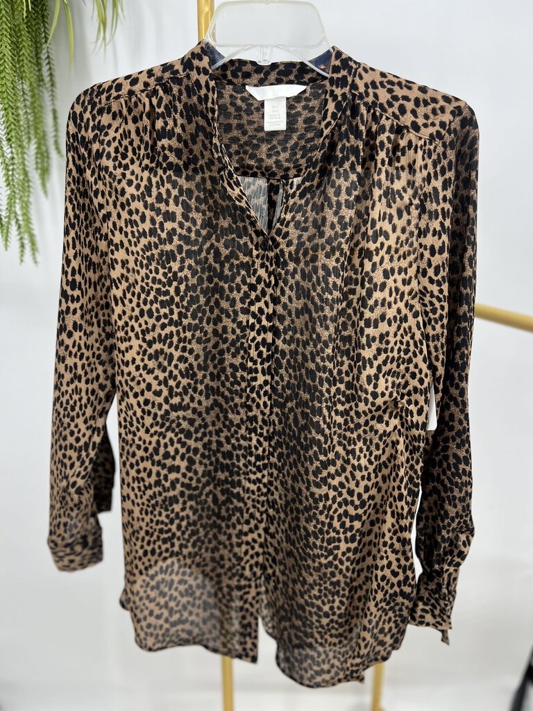 (S) H&M Leopard Butto Up Tunic