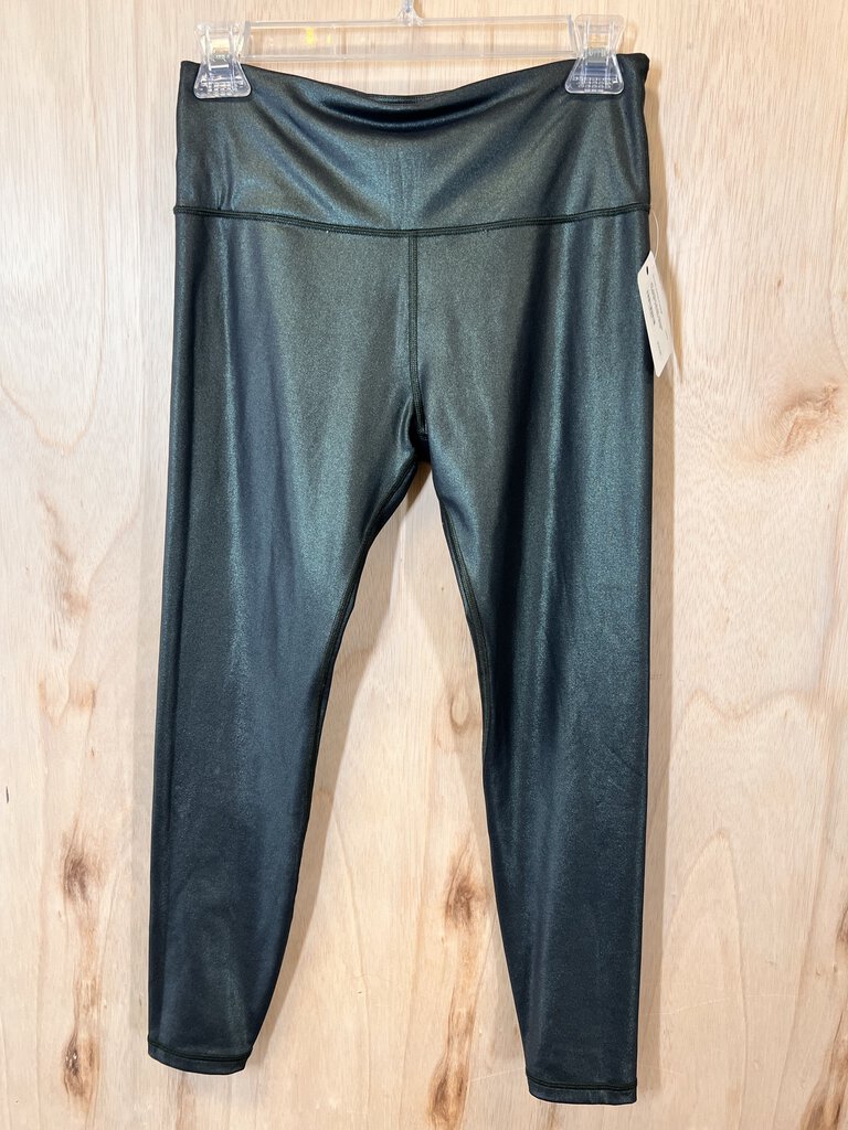 (S) Athleta Green Shimmer Leggings Womens