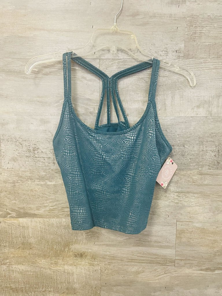 (XL) Calvin Klein Teal Scale Long Lined Sports Bra