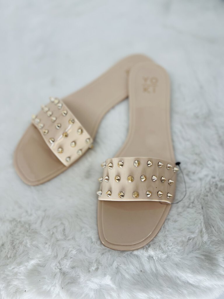 (8) Yoki Blush Studded Sandals Womens