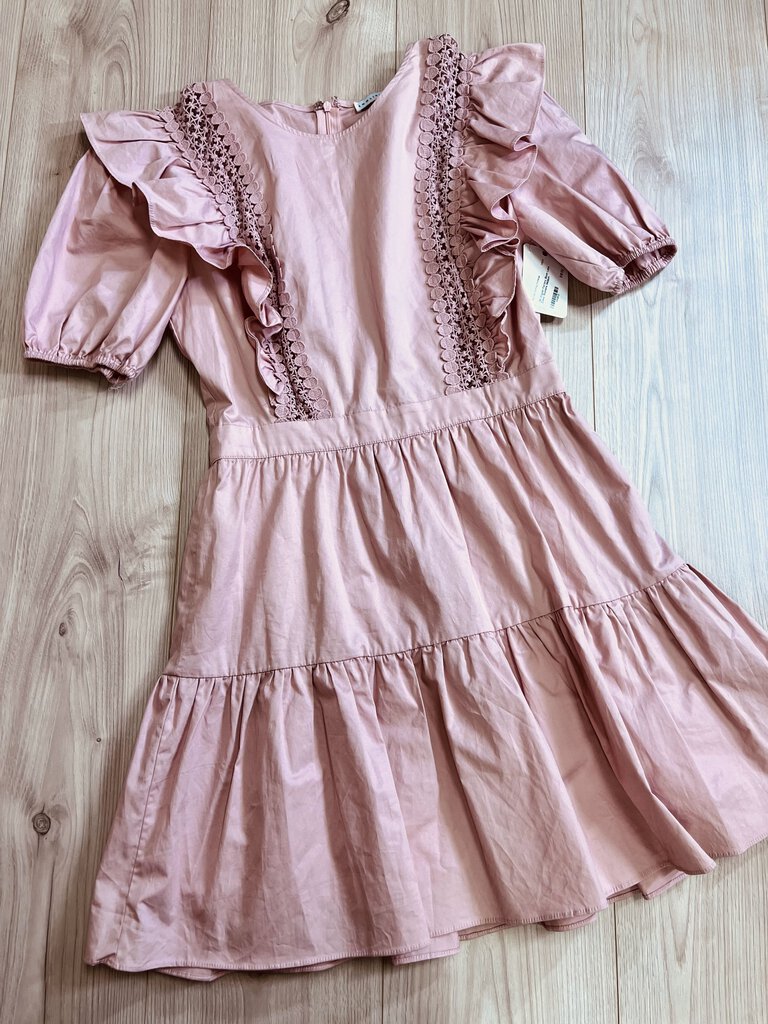 (M) English Factory Blush Lace Dress Womens