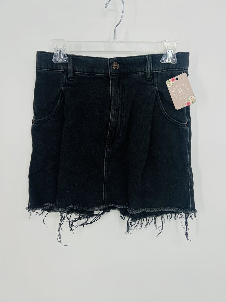 (28) We The Free Black Jean Skirt Womens