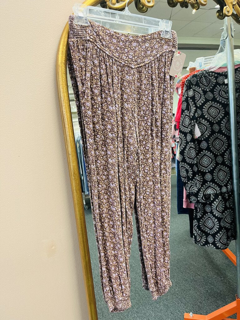 (S) Aerie Purple floral jogger