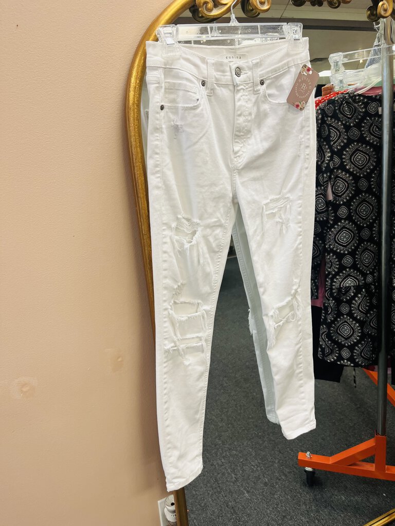 (3) Eunina White Distressed Skinny