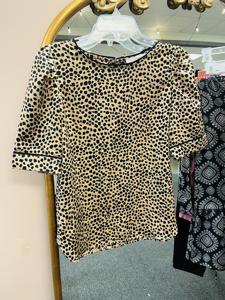 (S) Loft Tan Satin Leoaprd SS