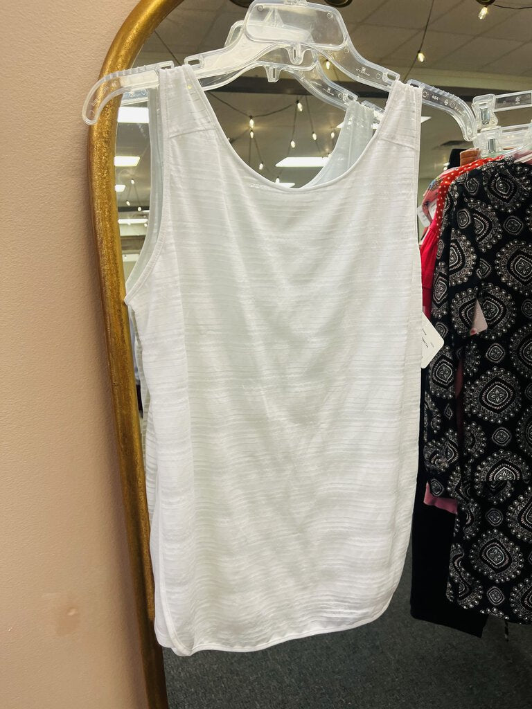 (S) Athleta White Striped Tank