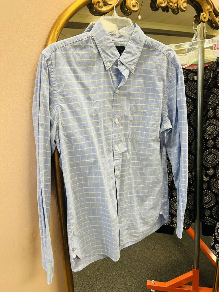 (M) J Crew Blue Plaid Button Up
