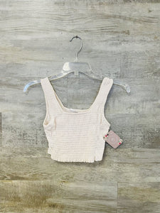 (S) Le Lis White Smocked Tank Womens