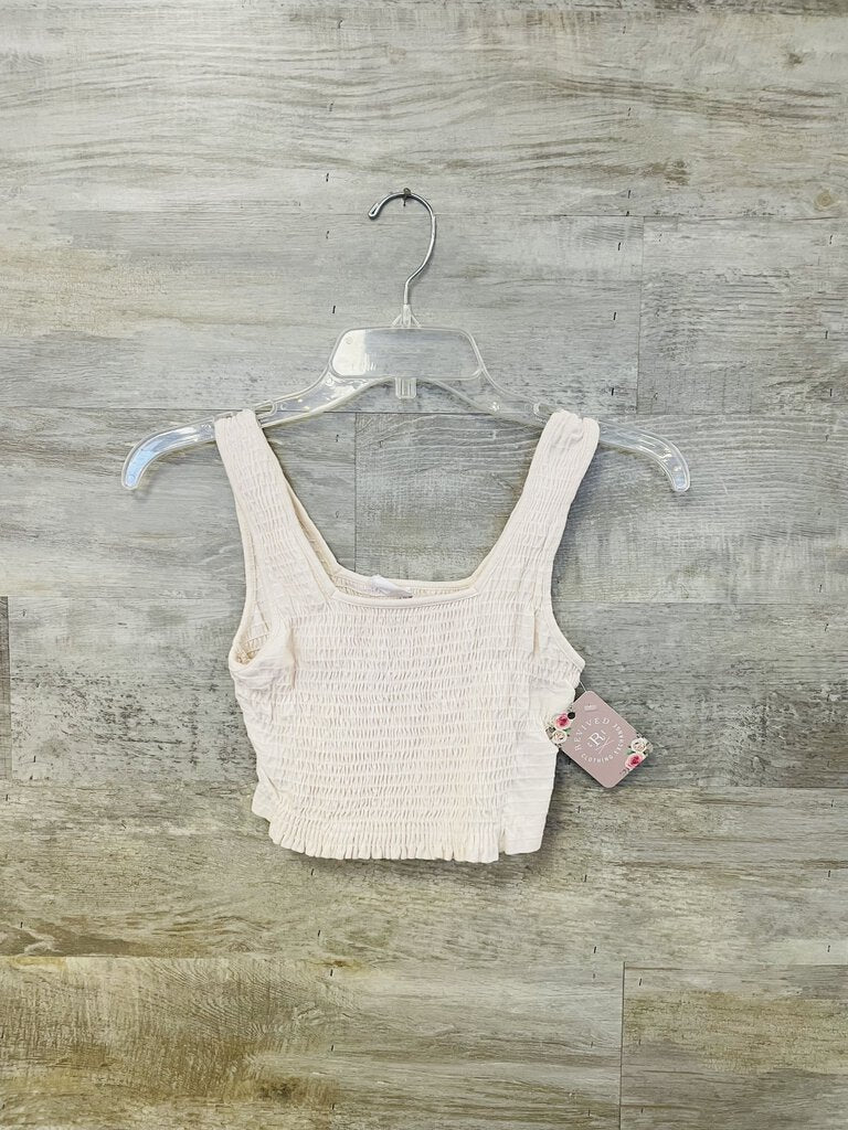 (S) Le Lis White Smocked Tank Womens