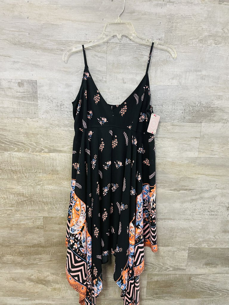 (M) Express Black Handkercheif Hem Dress