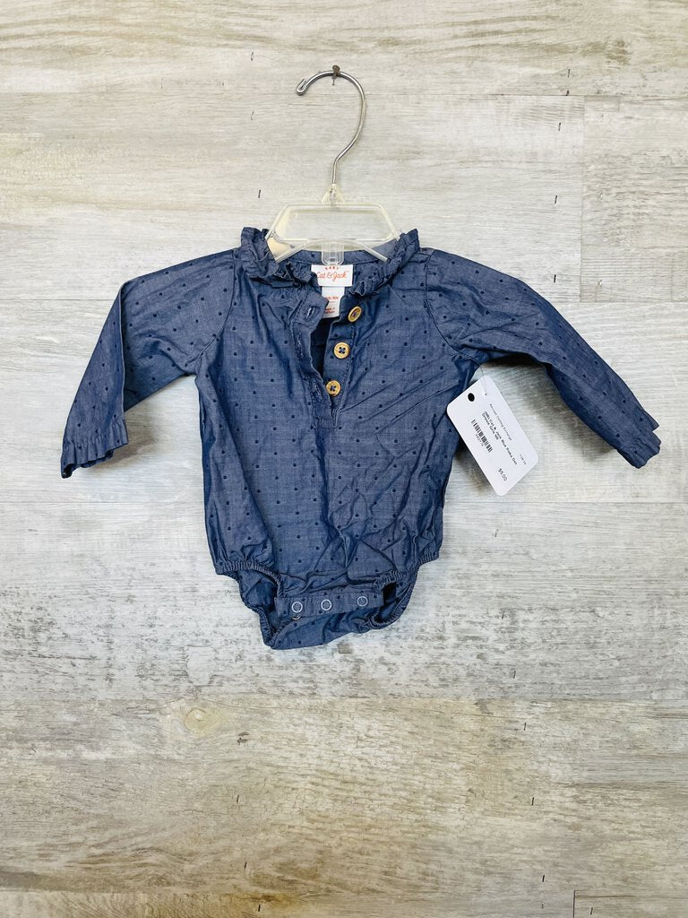 (NB) Cat & Jack Blue Polka Dot Onesie Girls