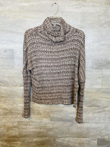 (M) Hayden Brown Ribbed Turtleneck Sweater Womens