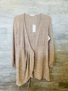 (S) Olive Scent Tan LS Dress