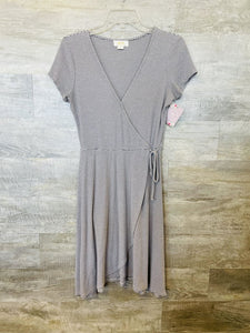 (S) Maeve Black Gray striped Dress