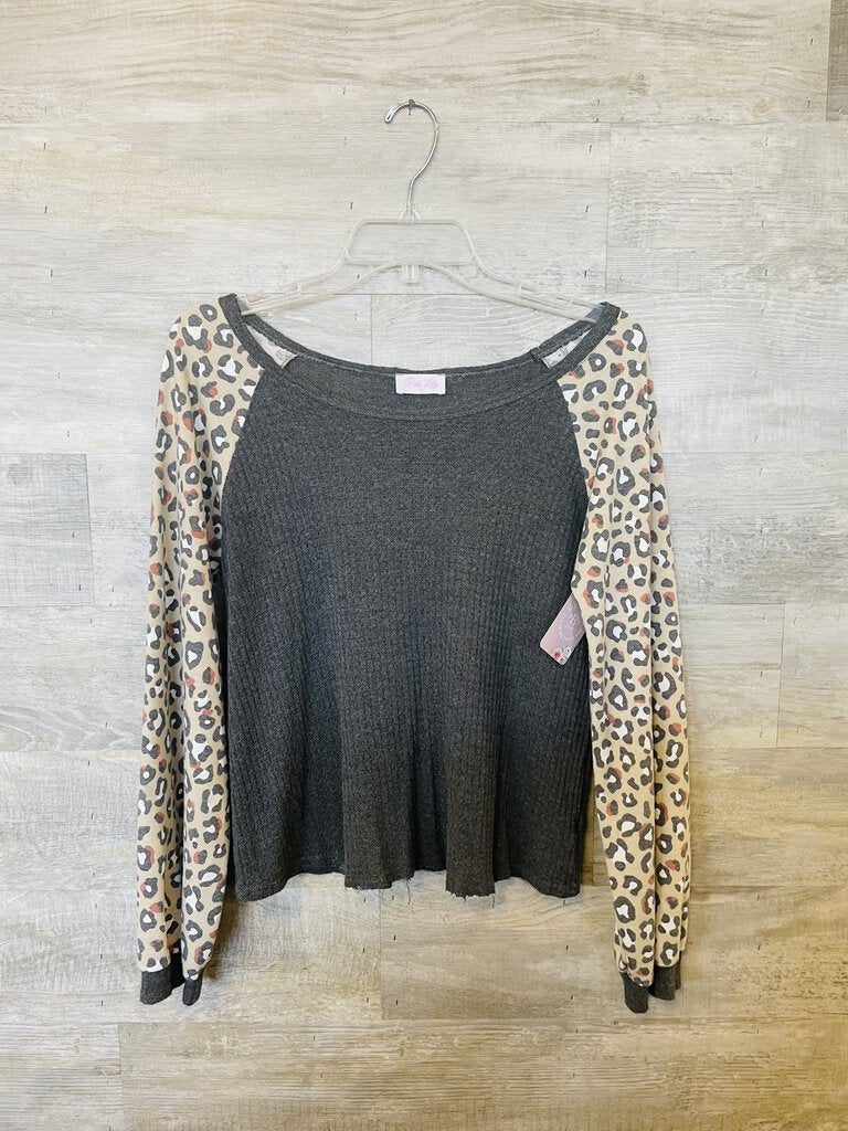 (S) Pink Lily Leopard Top