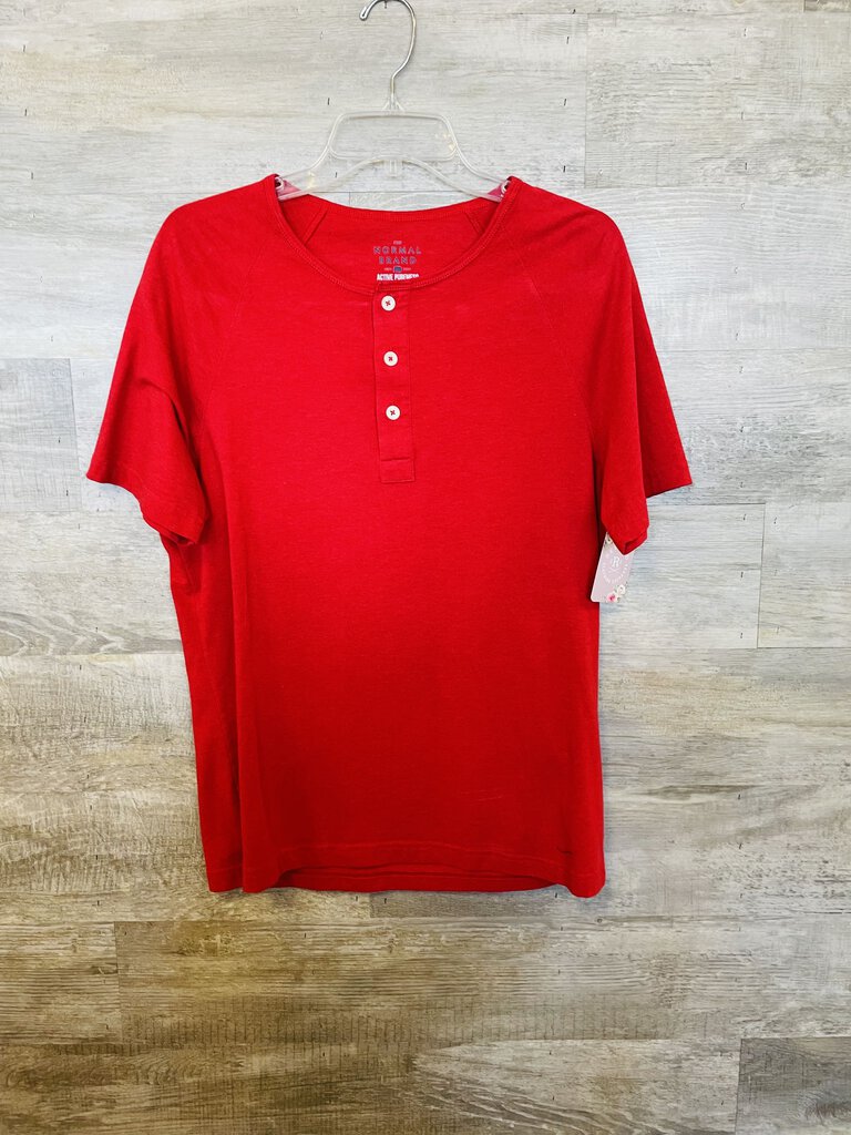 (M) Normal Brand Red Henley Tee