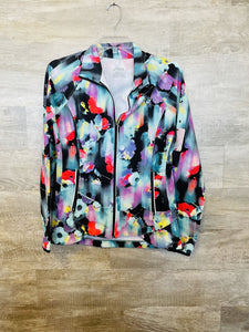 (S) Asics Floral Zip Up Jacket