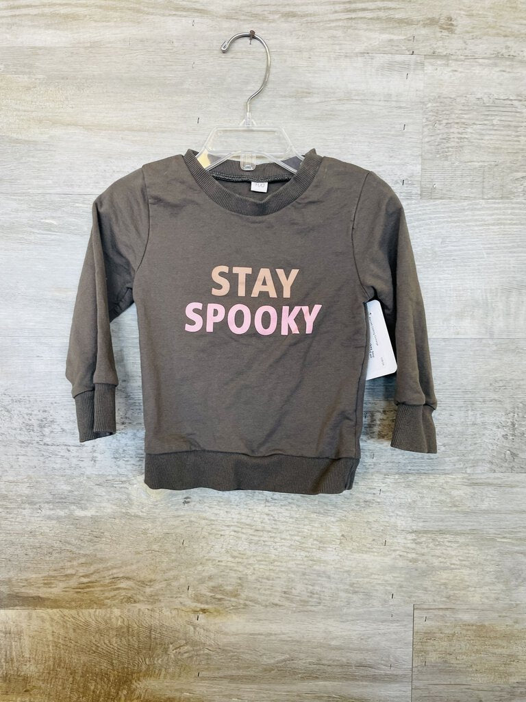 (6/12M) Boutique Grey Stay Spooky Crew Girls