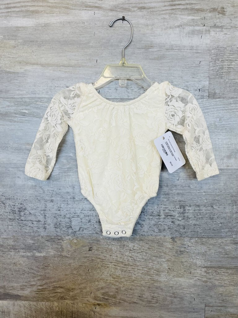 (3/6M) Baileys Blossoms Cream Lace Onesie Girls