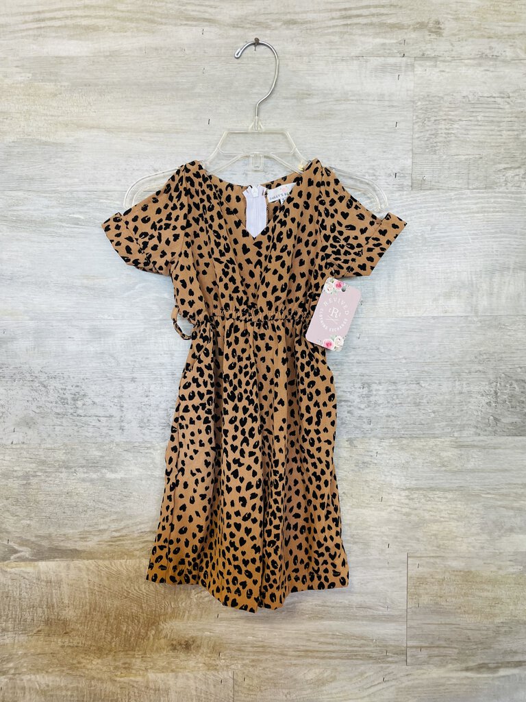 (3/6M) Baileys Blossoms Brown Leopard Print Jumpsuit Girls