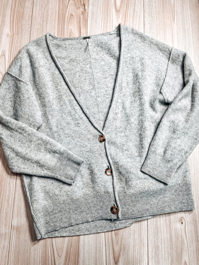 (M) Free People Grey Wrap Sweater Womens