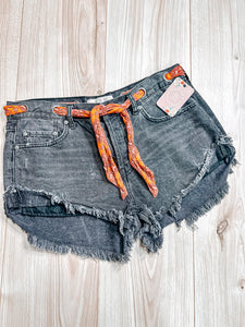 (29) Free People Black Red Floral Shorts Womens