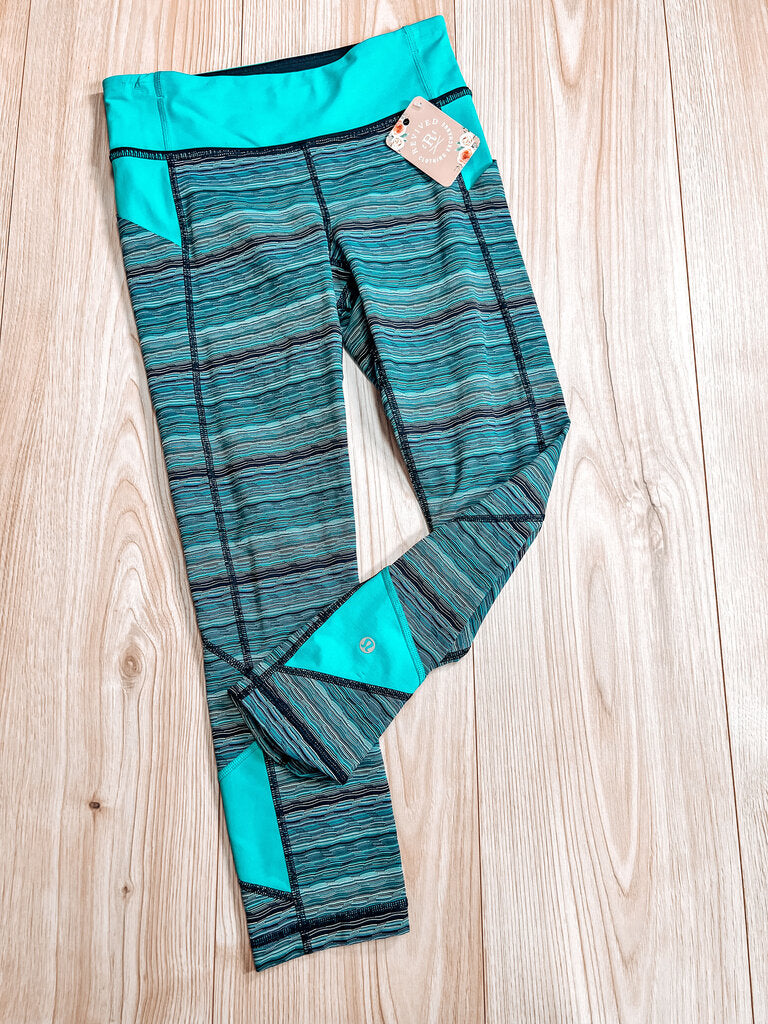 (4) Lululemon Blue Heathered Leggings Womens
