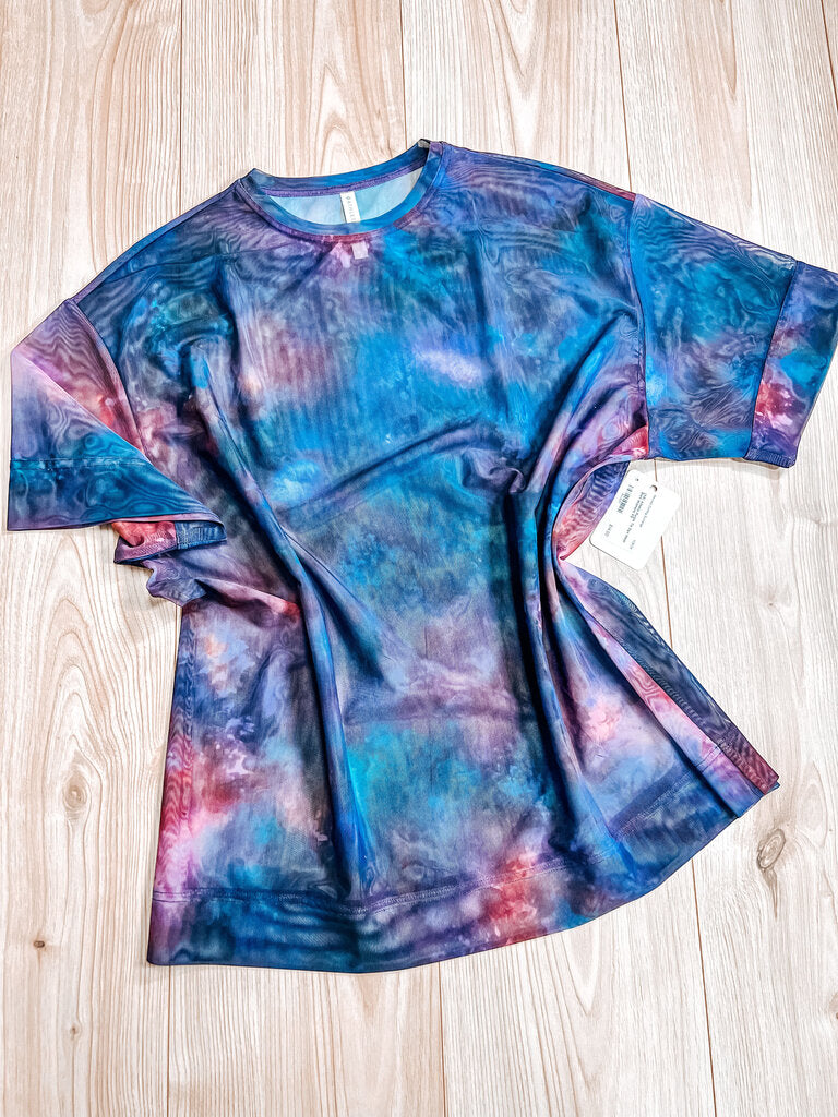 (XS) Athleta Purple Tie Dye Mesh Shirt Womens