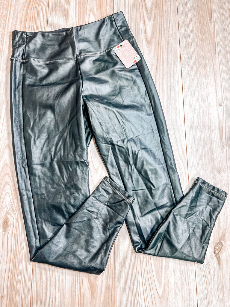 (S) Athleta Faux Leather Leggings Womens