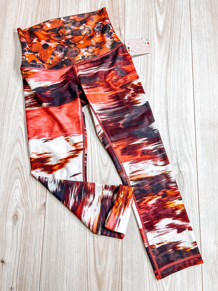 (4) Lululemon Pink Patterned Leggings Womens