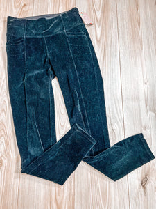 (M) Athleta Black Velour Leggings Womens