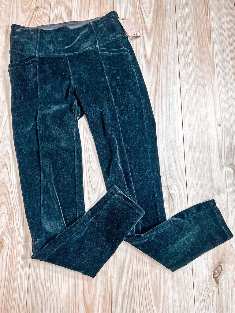 (M) Athleta Black Velour Leggings Womens