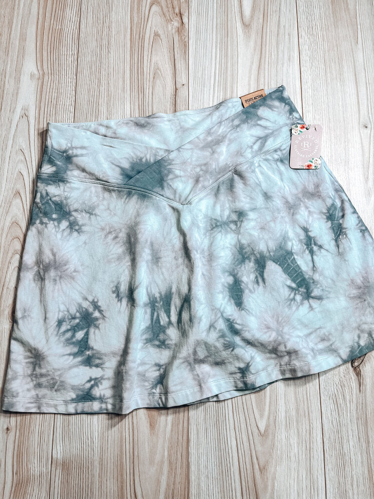 (XXL) PINK Grey Tie Dye Skort Womens