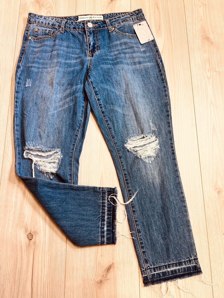 (7) Ashley Mason Raw Hem Skinny Jeans Womens