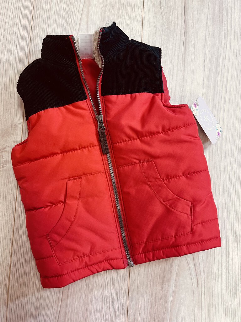 (2T) Carter's RedBlack Vest Boys