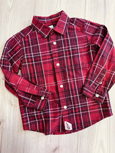 (4T) Place Red Plaid LS Shirt Boyd
