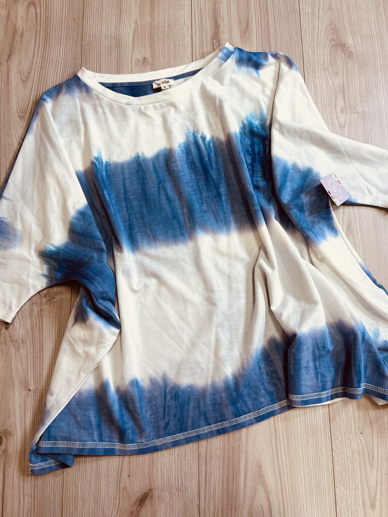 (S) La Miel Blue Tie Dye Shirt Womens