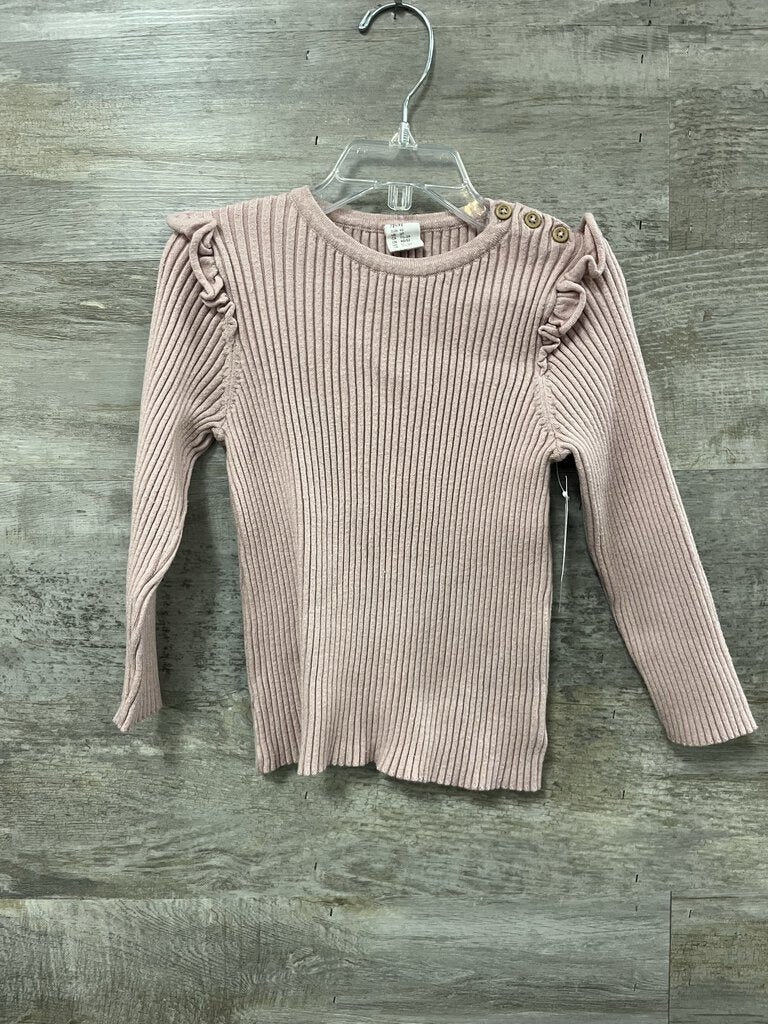 (2T) H&M Pink Ribbed Long Sleeve Girls