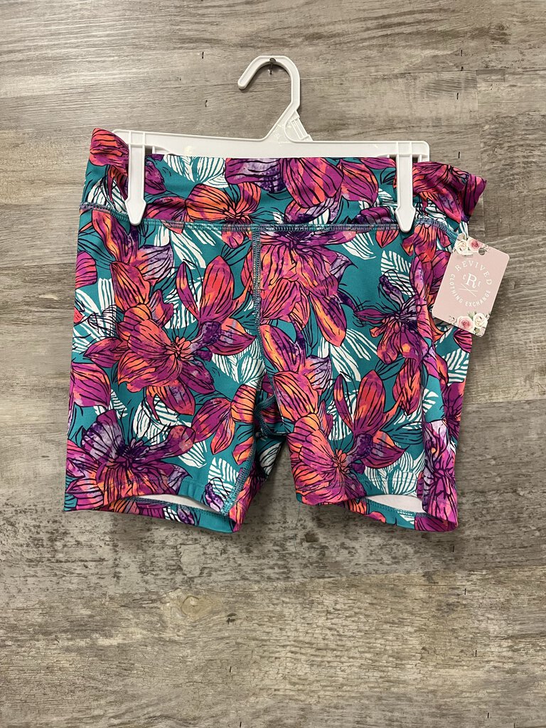 (XL) Old Navy Teal Purple Floral Shorts Girls