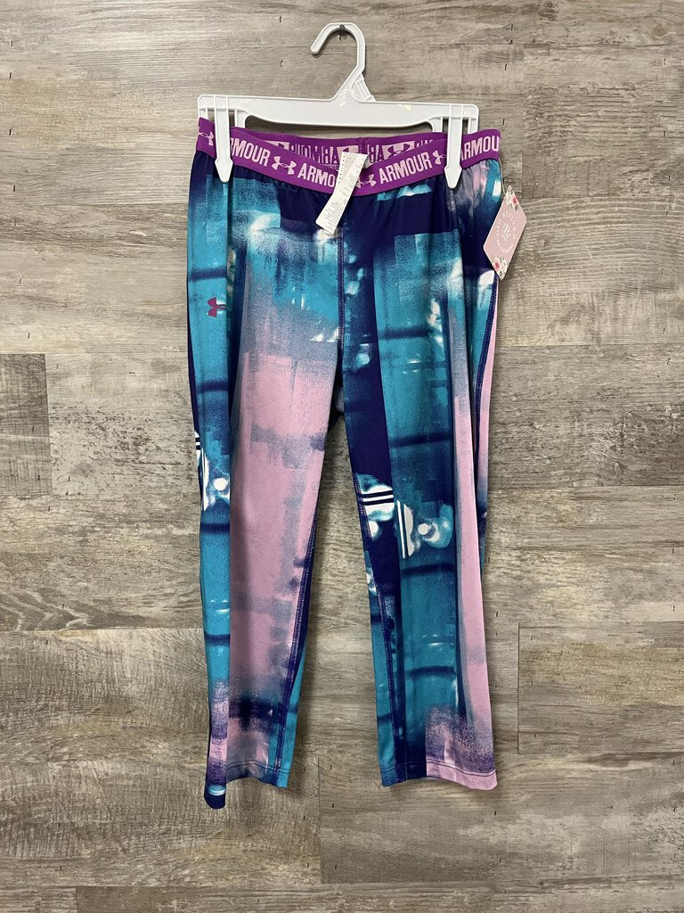 (14/16) Under Armour Purple Teal Lightweight Leggings Girls