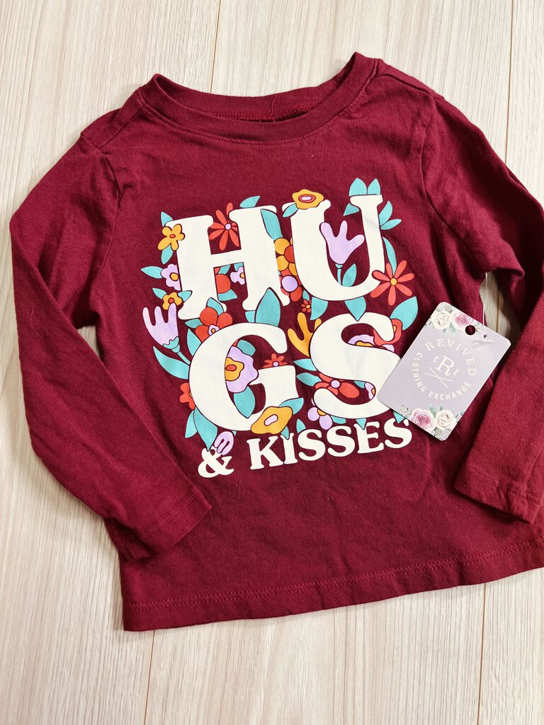 (2T) Old Navy Maroon Hugs Shirt Girls