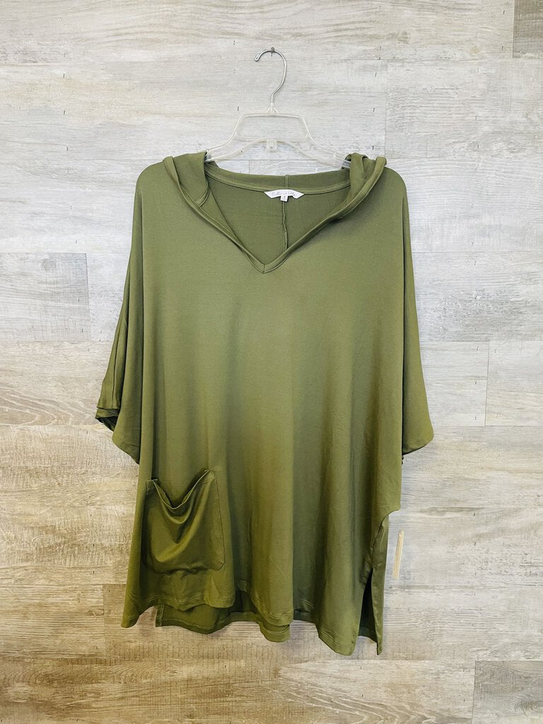 (S) Culture Code Olive Hooded Poncho Womens