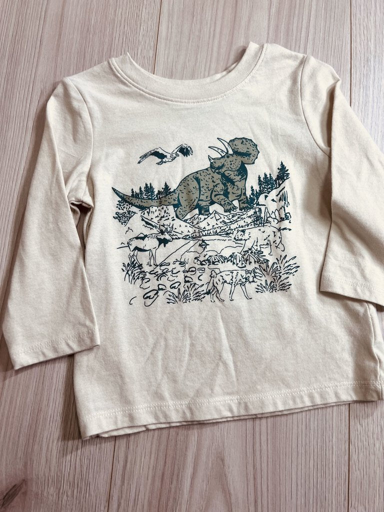 (18M) Cat & Jack Tan Dino LS Shirt Boys