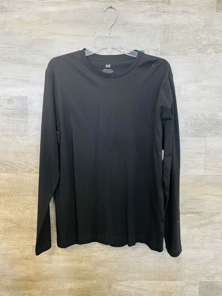 (Large) H&M Black Solid LS Tee Men's