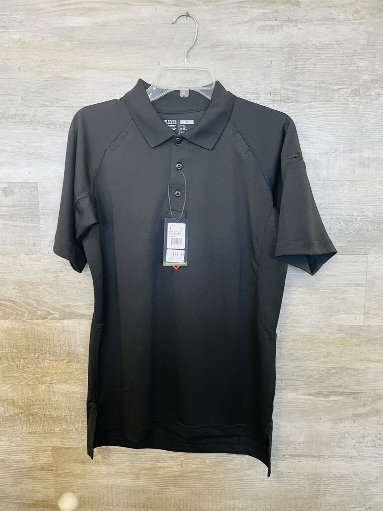 (Small) 5.11 Black Solid Polo Men's