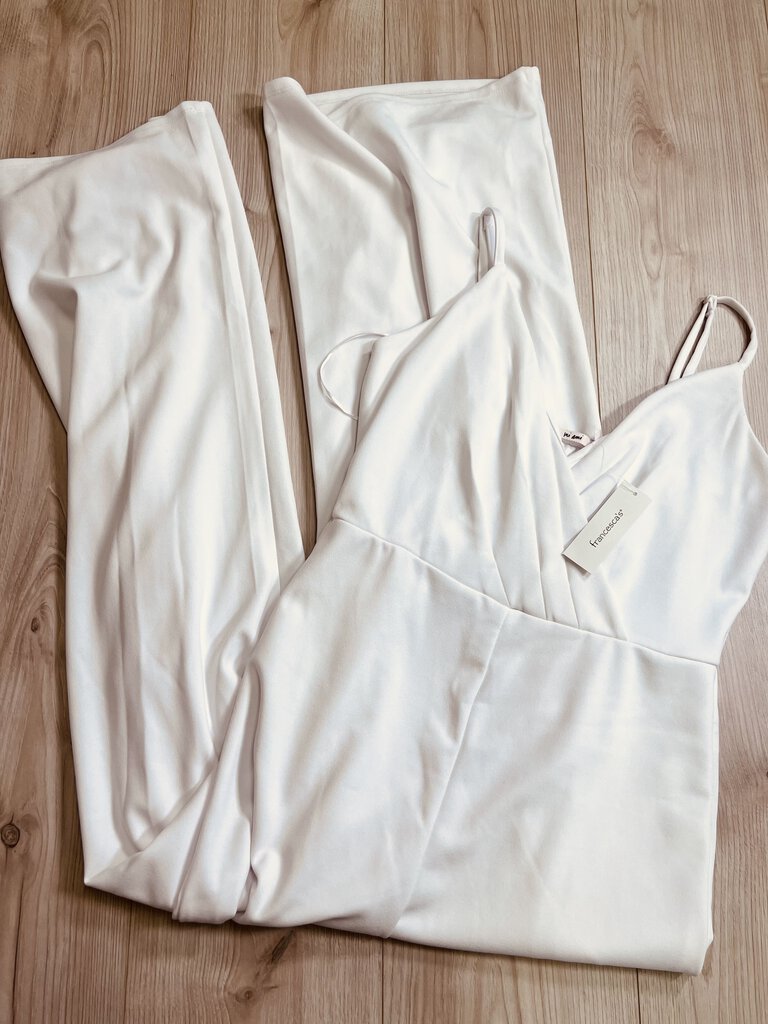 (M) MonAmi White Full Length Jumpsuit
