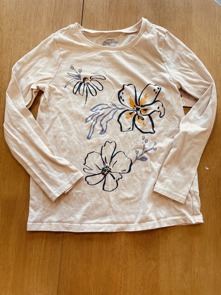 (10) Carter's Tan Floral LS tee Girl's